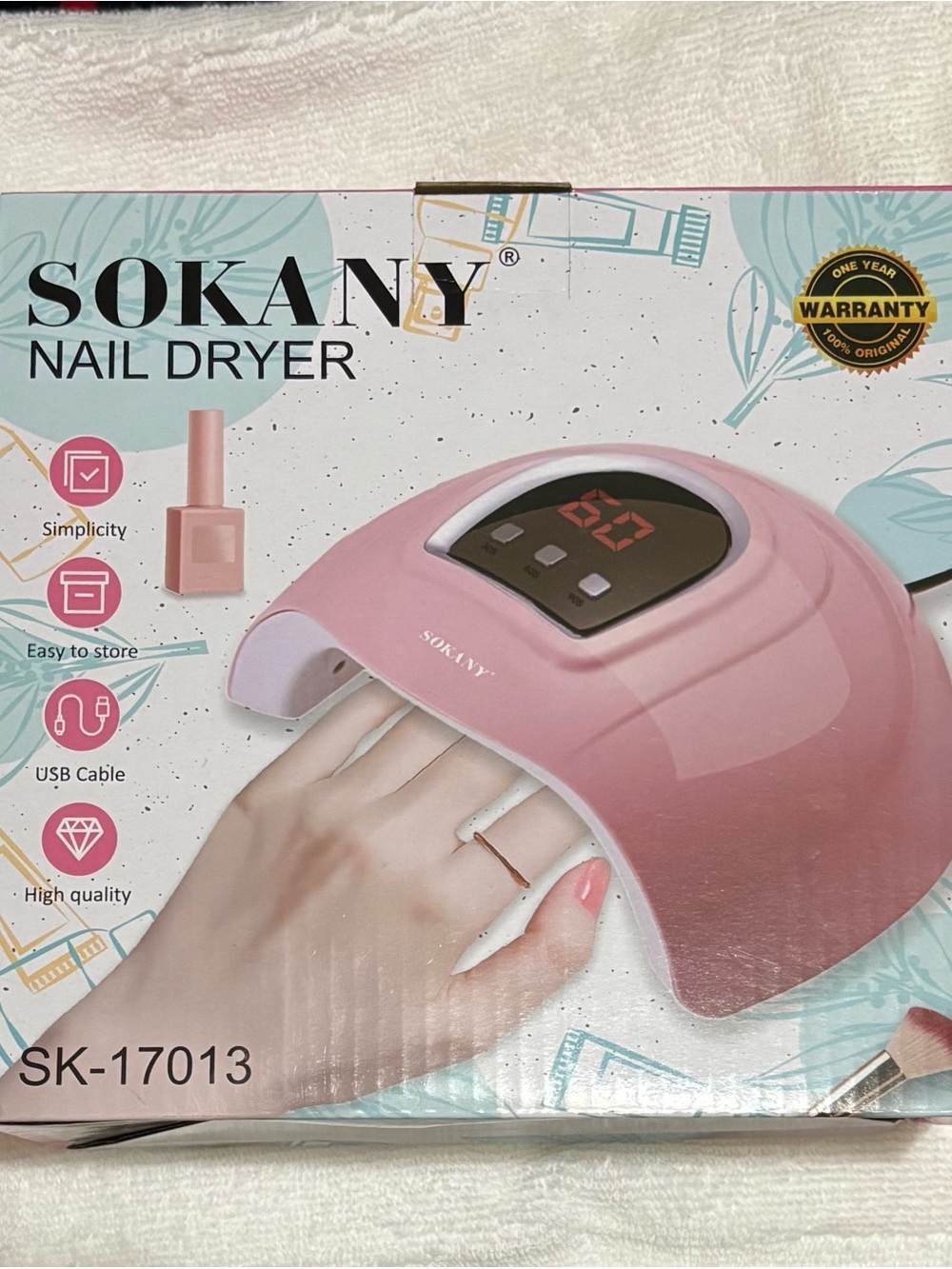 🩷NWT Pink LED Nail Dryer with Digital Timer